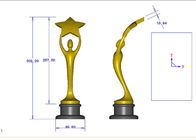 El trofeo de encargo concede el oro/el bronce brillante/el tipo plateado plata opcional