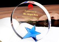 Taza cristalina del trofeo de la forma redonda, premios del cristal del logotipo de Custume