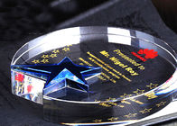 Taza cristalina del trofeo de la forma redonda, premios del cristal del logotipo de Custume