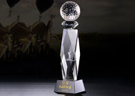 Golf la taza cristalina del trofeo del acontecimiento con la figura interior OEM del golf del laser 3D disponible