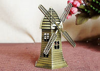 Reproducción holandesa de cobre amarillo del molino de viento de DIY del arte de los regalos del modelo famoso miniatura del edificio