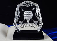 Trofeo cristalino pulido de la pelota de golf K9, trofeo de encargo de Golf Club del logotipo