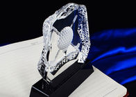 Trofeo cristalino pulido de la pelota de golf K9, trofeo de encargo de Golf Club del logotipo