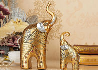 Estatua animal de la estatuilla del elefante del color oro de los artes de las decoraciones del hogar de la resina
