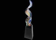 Decoración casera baja cristalina coloreada del negro de la taza del trofeo del esmalte del diseño simple