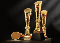 Prima de finales de ano plateada oro de la forma del cilindro del trofeo de Polyresin para el personal de la empresa